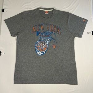 Homage New York Knicks x Grateful Dead Graphic T-Shirt Size L Gray Tri Blend